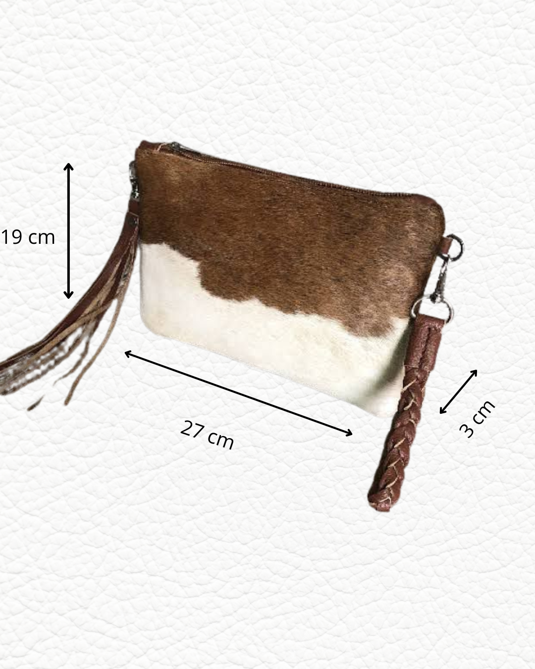 Bolso clutch textura animal