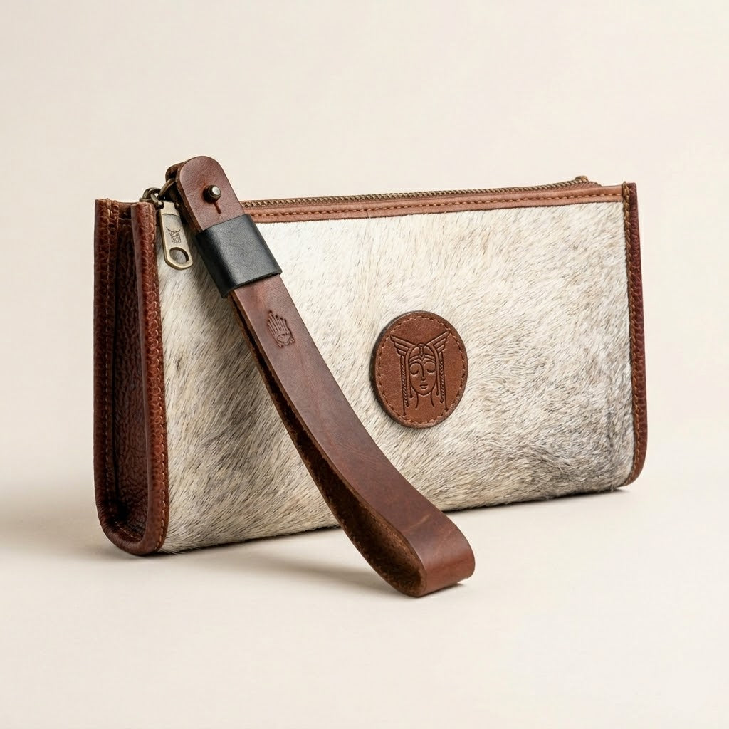 Cartera de viaje con textura animal
